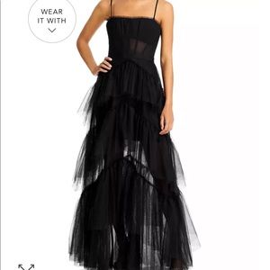 BCBGMAXAZRIA back tulle corset prom dress.